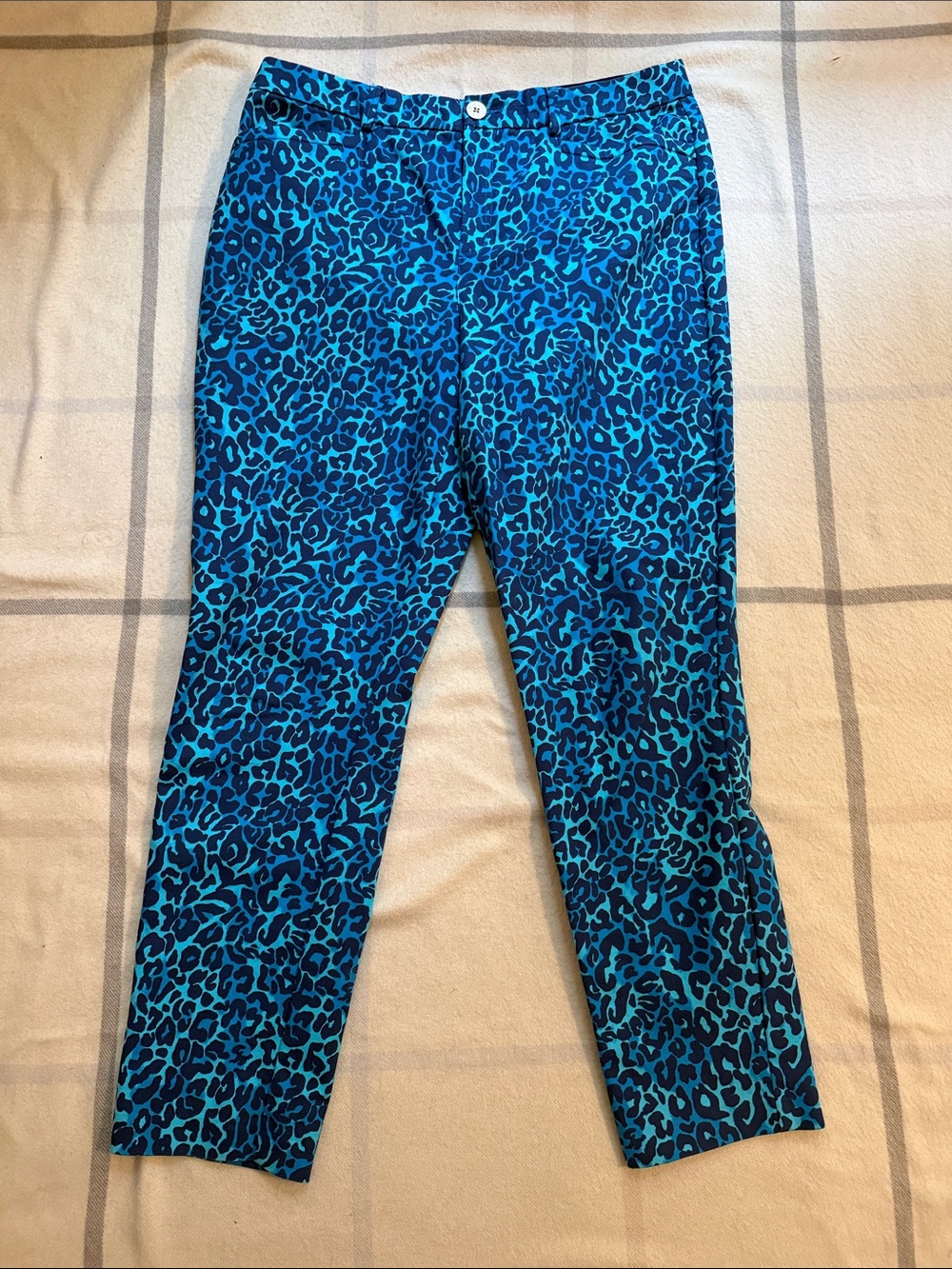 Lilly Pulitzer Vibrant Blue Leopard Print Pants